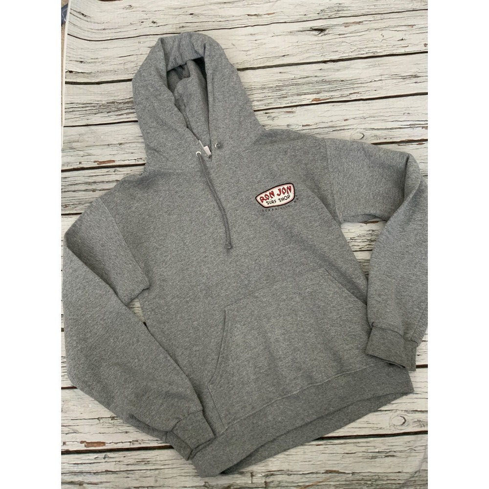 Ron Jon Surf Shop Hoodie Small Gray Ocean City MD Custom Surfboards Jerzees